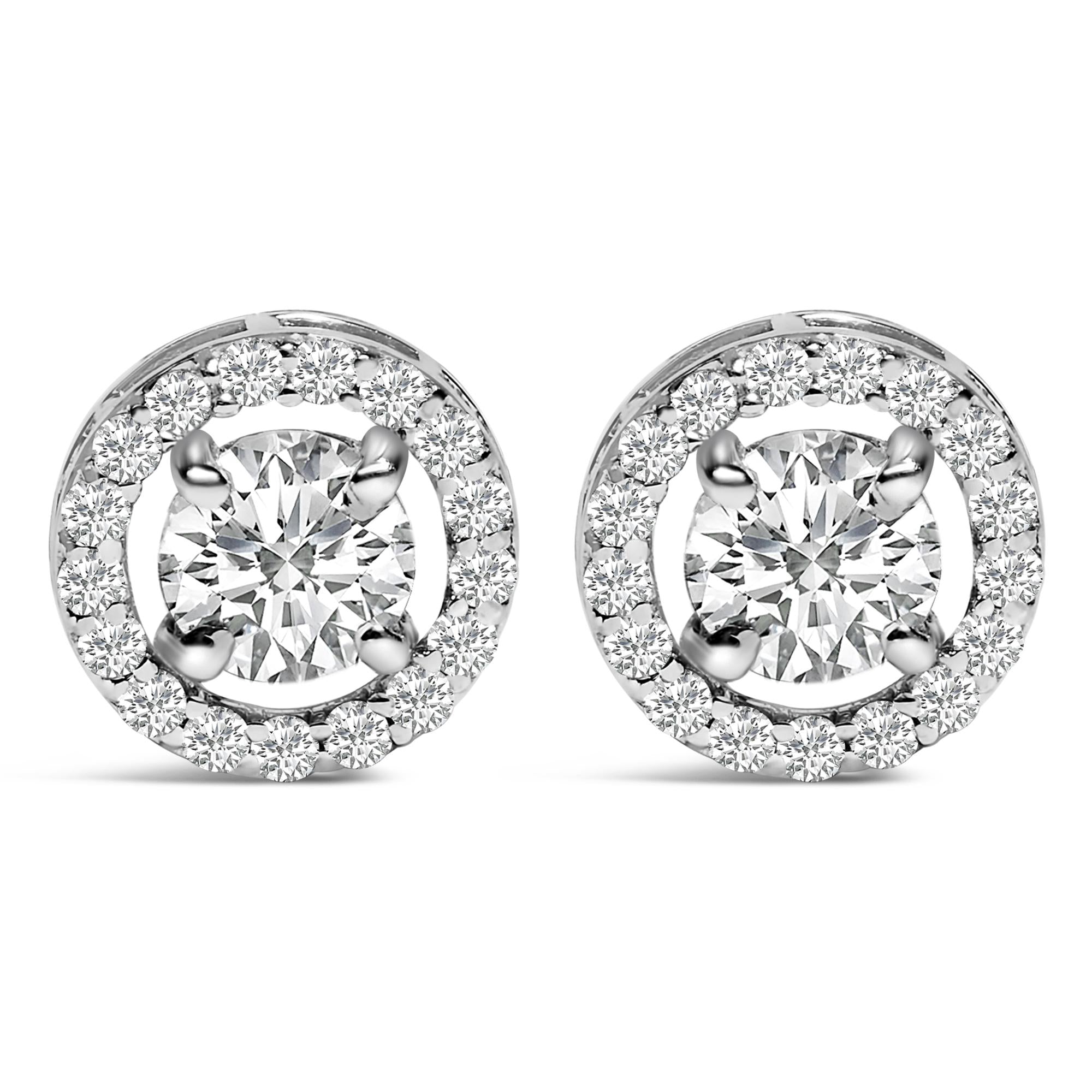 Men's 14K White Gold 1 3/4 Cttw Lab Grown Diamond Halo Cufflink