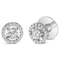 Men's 14K White Gold 1 3/4 Cttw Lab Grown Diamond Halo Cufflink