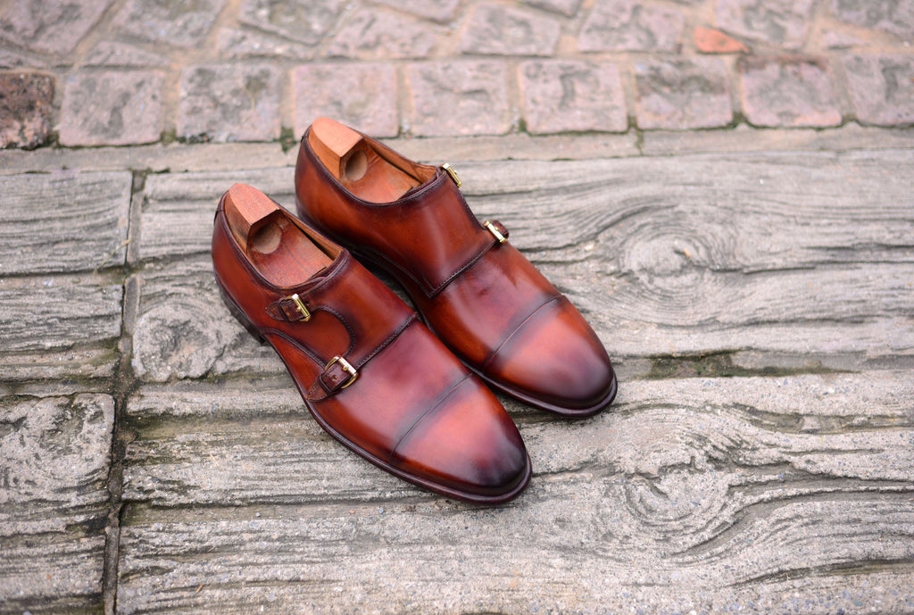 Double Monk - Brown Monk Strap Shoes