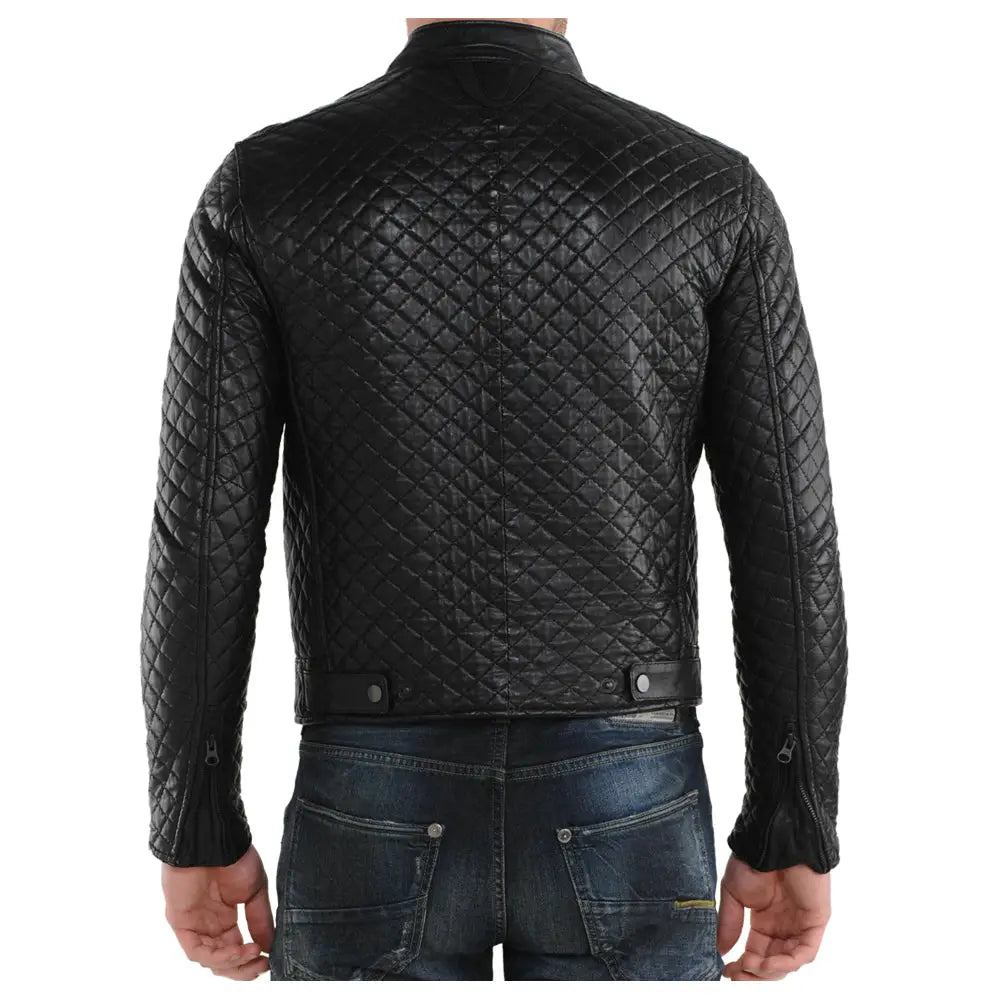 Men’s Vintage Leather Motorcycle Bomber Jacket