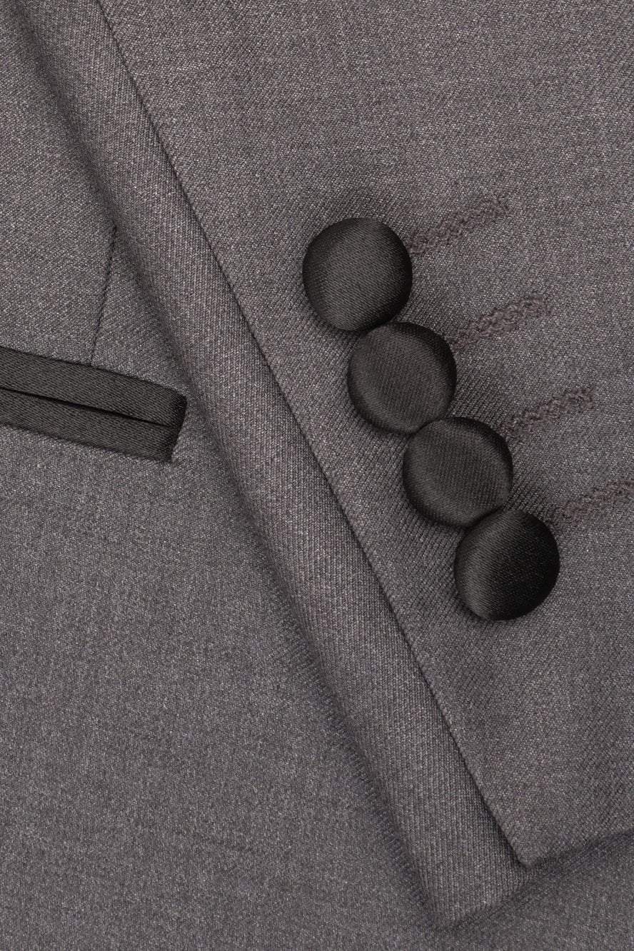 "Milan" Steel Grey Tuxedo Jacket Peak (Separates)